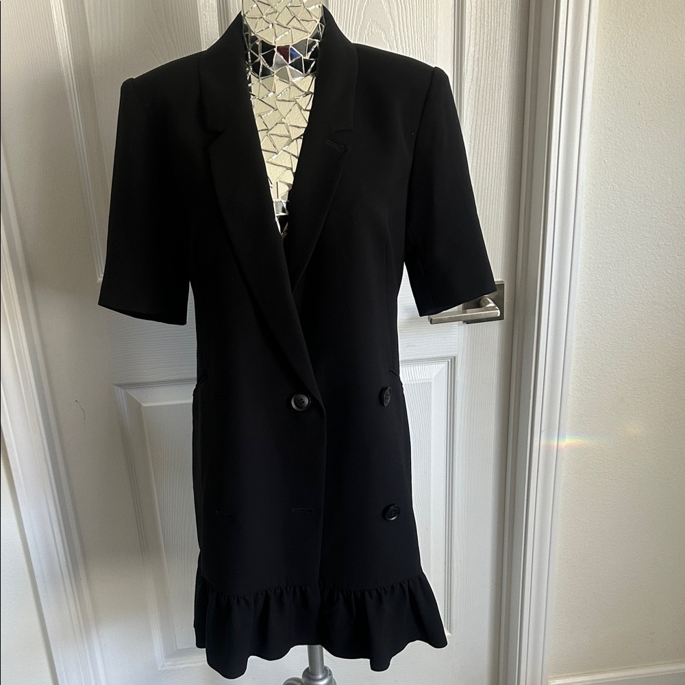 Three Floor Black Dress with Mirror Detail